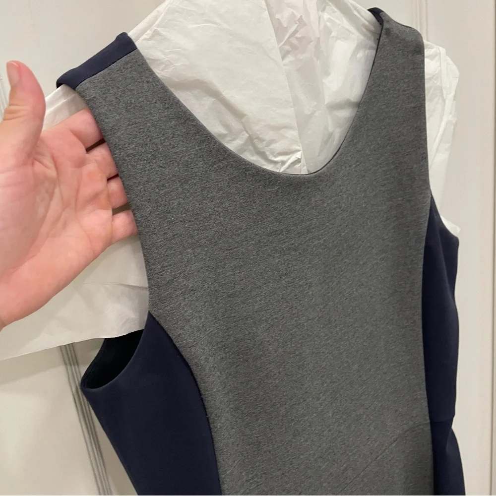 J. Crew Two-Tone Colorblock Mini Dress in Gray and Navy size 2